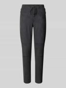 s.Oliver BLACK LABEL Tapered Hose in Lederoptik mit Tunnelzug in Anthr...