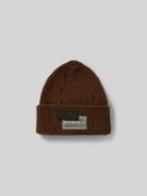 MM6 Maison Margiela Beanie in Strick-Optik in Mittelbraun, Größe 1