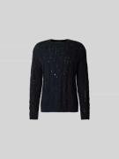 Closed Wollpullover in Strick-Optik in Dunkelblau, Größe L