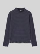 Mango Longsleeve mit Muschelsaum Modell 'turborir' in Marine, Größe 12...