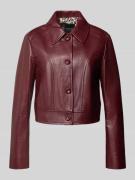 Marc Cain Regular Fit Jacke in Leder-Optik in Bordeaux, Größe 46