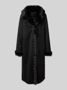 PETITE M. Wendemantel mit Kunstfellbesatz in Black, Größe 34