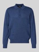 MAERZ Muenchen Strickpullover mit Polokragen in Rauchblau, Größe 48