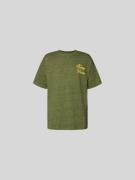 Kenzo Regular Fit T-Shirt mit Logo-Stitching in Khaki, Größe L