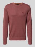 PME Legend Strickpullover mit Rundhalsausschnitt und Label-Stitching i...