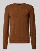 Gant Strickpullover aus reiner Lammwolle mit gerippten Abschlüssen in ...