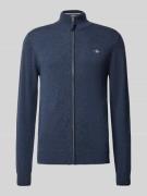 Gant Strickjacke mit Reißverschluss in Marine Melange, Größe L