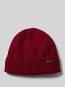 Barbour Beanie aus Woll-Mix Modell 'CARLTON' in Rot, Größe 1