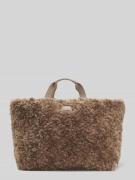 BOSS Shopper in Teddyfell-Optik mit Woll-Anteil in Taupe, Größe 1