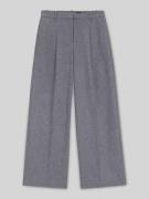 BOSS Wide Leg Bundfaltenhose aus Woll-Mix in Hellgrau Melange, Größe 4...