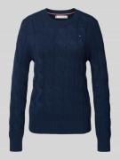 Tommy Hilfiger Regular Fit Strickpullover aus reiner Wolle in Marine, ...
