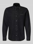 Marc O'Polo Regular Fit Jeanshemd aus Baumwoll-Mix in Anthrazit, Größe...