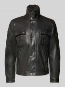 Gipsy Lederjacke mit Stehkragen Modell 'GARRECK' in Black, Größe XL