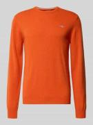 Gant Strickpullover aus reiner Lammwolle mit gerippten Abschlüssen in ...