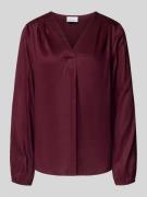 comma Regular Fit Bluse aus Viskose mit V-Ausschnitt in Bordeaux, Größ...