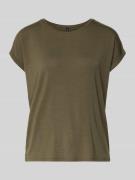 Vero Moda Regular Fit T-Shirt aus Lyocell-Mix Modell 'AVA' in Oliv, Gr...