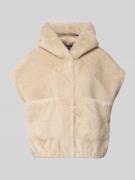 Hemisphere Regular Fit Weste aus Kunstfell mit Kapuze in Beige, Größe ...