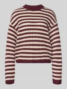 YAS Strickpullover mit Rundhalsausschnitt Modell 'PORTA' in Bordeaux, ...