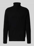 Les Deux Slim Fit Pullover aus reiner Wolle Modell 'EDDIE' in Black, G...