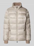 WHITE LABEL Steppjacke mit Stehkragen in Silber, Größe 34