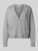 s.Oliver RED LABEL Oversized Strickjacke aus Baumwoll-Mix in Hellgrau ...