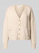 s.Oliver RED LABEL Oversized Strickjacke aus Baumwoll-Mix in Beige, Gr...