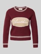 ANOTHER COTTON LAB Strickpullover mit Label-Statement in Dunkelrot, Gr...