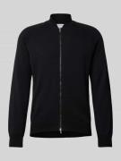 GRAN SASSO Wolljacke mit Stehkragen Modell 'MERINO' in Black, Größe 56