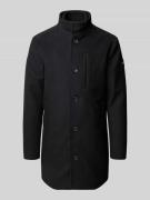 Tom Tailor Regular Fit Wollmantel mit Stehkragen in Black, Größe L
