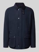 Barbour Regular Fit Wolljacke mit Cord-Besatz Modell 'BEDALE' in Marin...