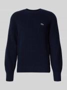 Lacoste Regular Fit Strickpullover aus reiner Wolle in Marine, Größe X...