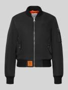 Original Bombers Bomberjacke mit Label-Patch in Black, Größe L