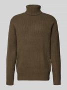 Les Deux Slim Fit Pullover aus reiner Wolle Modell 'EDDIE' in Dunkelbr...