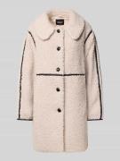 Only Regular Fit Teddy-Mantel mit Kontrststreifen Modell 'RUBI' in Off...