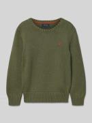 Polo Ralph Lauren Kids Strickpullover mit Label-Stitching in Oliv, Grö...
