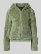Only Regular Fit Teddyfelljacke mit Kapuze Modell 'NEW ANNA' in Schilf...