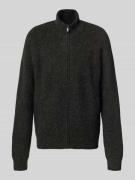 MCNEAL Strickjacke mit Reißverschluss in Dunkelgrau Melange, Größe L
