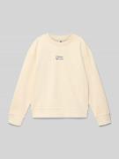 Garcia Regular Fit Sweatshirt mit Logo-Print in Ecru, Größe 140