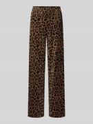 Marc Cain Regular Fit Stoffhose mit Allover-Animal-Print in Camel, Grö...