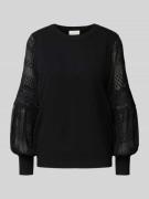 Apricot Strickpullover mit gerippten Abschlüssen in Black, Größe XL