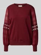 Apricot Strickpullover mit gerippten Abschlüssen in Bordeaux, Größe M