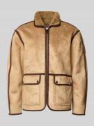 Scotch & Soda Jacke mit Reißverschluss in Camel, Größe S