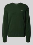 Lacoste Regular Fit Strickpullover aus reiner Wolle in Dunkelgruen, Gr...