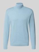 Tom Tailor Regular Fit Rollkragenpullover aus reiner Baumwolle in Blau...
