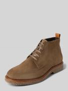 Marc O'Polo Schnürschuhe aus Veloursleder in Taupe, Größe 43