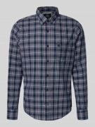 Lerros Freizeithemd mit Knopfleiste in Dunkelblau, Größe L