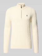 Polo Ralph Lauren Strickpullover aus Baumwoll-Kaschmir-Mix mit Stehkra...