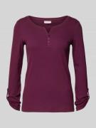 Tom Tailor Regular Fit Langarmshirt aus Baumwoll-Mix in Bordeaux, Größ...