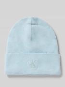 Calvin Klein Jeans Beanie mit Label-Stitching in Hellblau, Größe 1