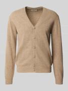 Casual Friday Strickjacke mit V-Ausschnitt Modell 'KARL' in Camel Mela...